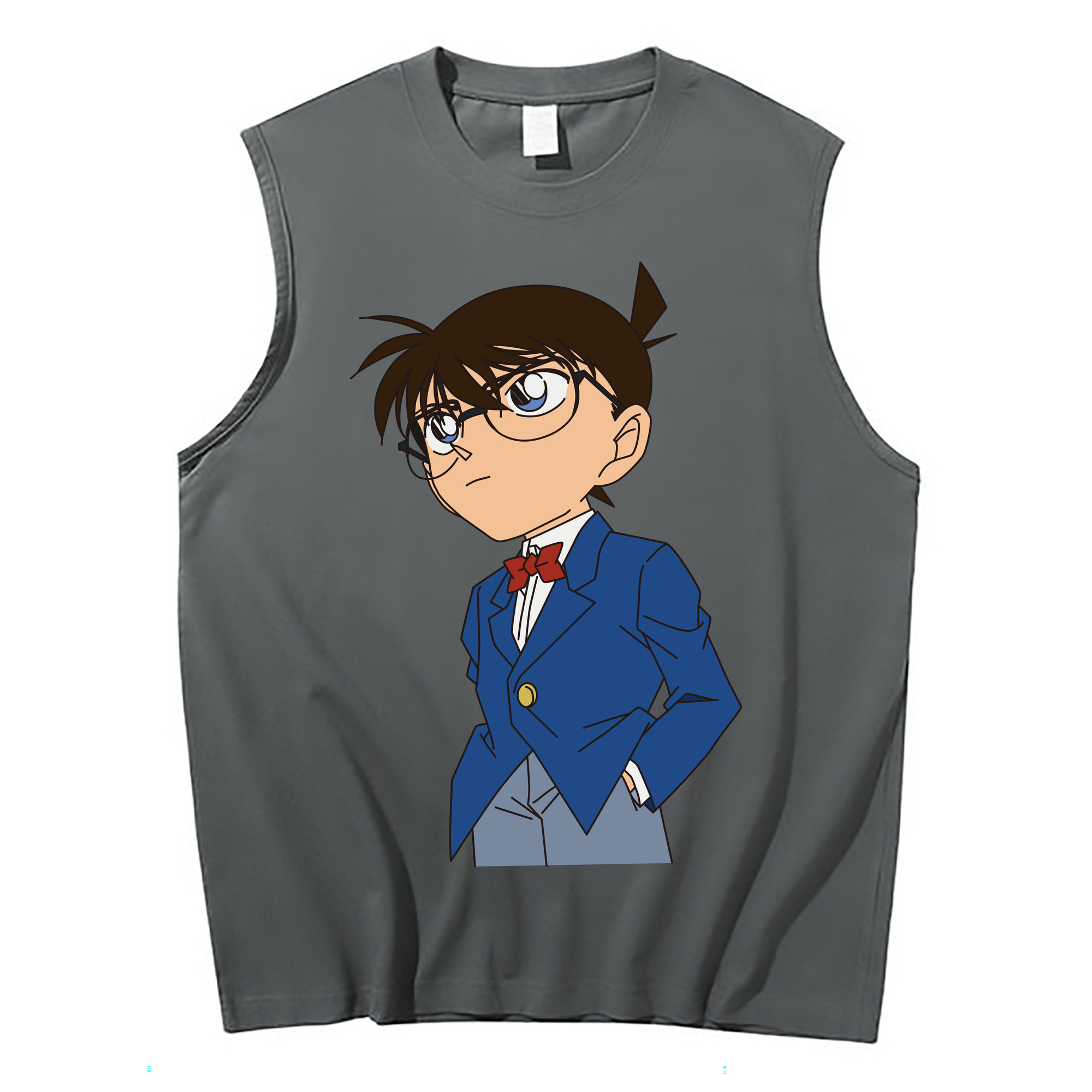 （画像用） 名探偵コナン 江戸川 コナン Detective Conan Conan Edogawa コットン100％タンクトップ（フロントプリント）